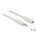 Delock Stereo Jack Extension Cable 3.5 mm 3 pin male > female 1 m white