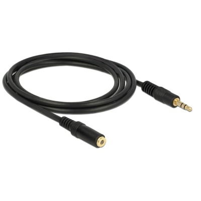 Delock Stereo Jack Extension Cable 3.5 mm 3 pin male  female 2 m black 2