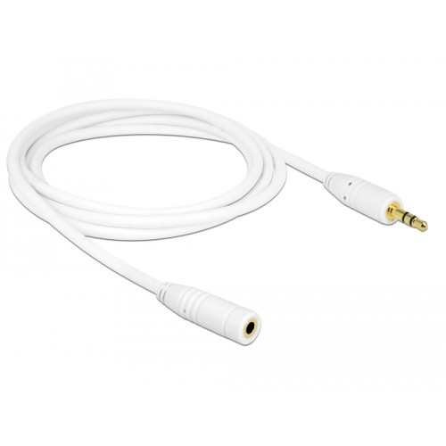 Delock Stereo Jack Extension Cable 3.5 mm 3 pin male  female 2 m white