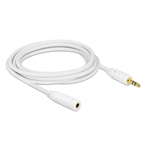 Delock Stereo Jack Extension Cable 3.5 mm 3 pin male-female 3 m white