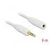 Delock Stereo Jack Extension Cable 3.5 mm 3 pin male-female 5 m white