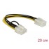Delock Power Cable PCI Express 6 pin female  PCI Express 8 pin male 20 cm