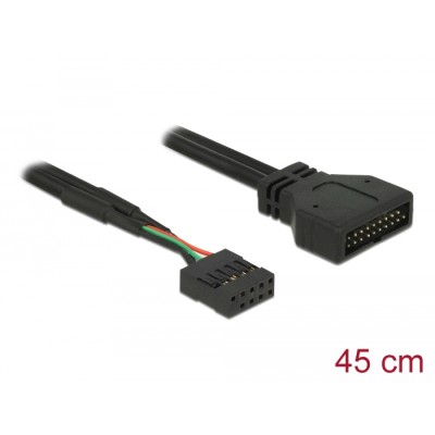 Delock Cable USB 2.0 pin header female-USB 3.0 pin header male 45 cm