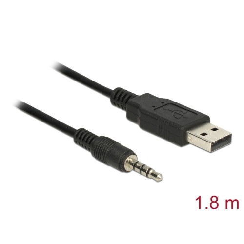Delock Converter USB 2.0 Type-A male to Serial TTL 3.5 mm 4 pin stereo jack 1.8 m (5 V)