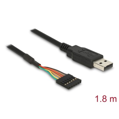 Delock Converter USB 2.0 male > TTL 6 pin pin header female 1.8 m (3.3 V)