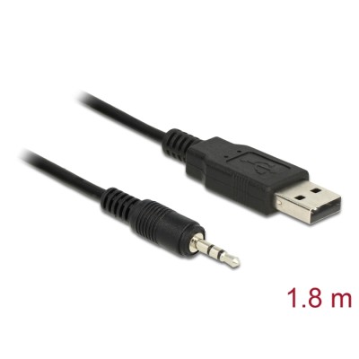 Delock Converter USB 2.0 male > TTL 2.5 mm 3 pin stereo jack male 1.8 m (3.3 V )