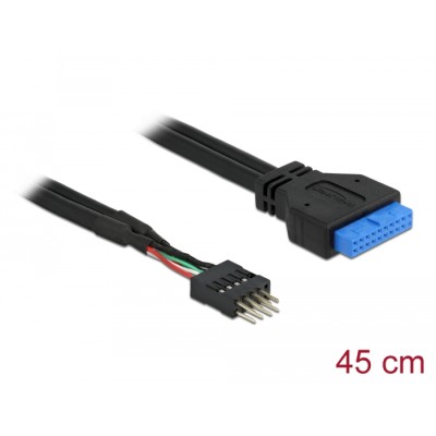 Delock Cable USB 3.0 pin header female-USB 2.0 pin header male 45 cm
