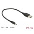Delock Cable USB Type-A Plug Power  DC 3.0 x 1.1 mm male 27 cm