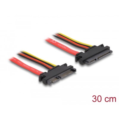 Delock Extension cable SATA 6 Gb/s 22 pin plug-SATA 22 pin receptacle (5 V + 12 V) 30 cm