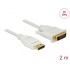 Delock Cable DisplayPort 1.2 male > DVI 24+1 male passive 4K 30 Hz 2 m white