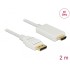 Delock Cable DisplayPort 1.2 male > High Speed HDMI-A male passive 4K 30 Hz 2 m white