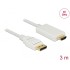 Delock Cable DisplayPort 1.2 male > High Speed HDMI-A male passive 4K 30 Hz 3 m white