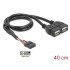 Delock USB Cable Pin header female -2 x USB 2.0 type-A female 40 cm