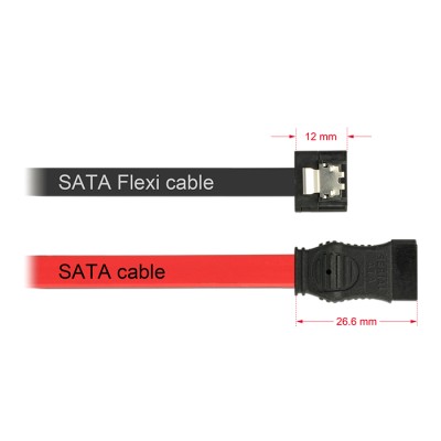 Delock SATA 6 Gb/s Cable 100 cm black FLEXI 2