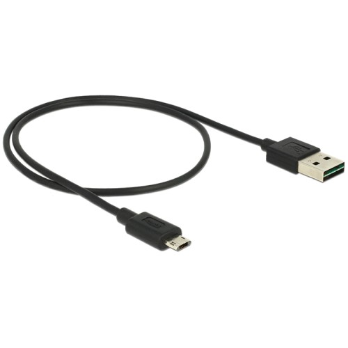 Delock Cable EASY-USB 2.0 Type-A male > EASY-USB 2.0 Type Micro-B male 0,5 m black