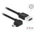 Delock Cable EASY-USB 2.0 Type-A male > EASY-USB 2.0 Type Micro-B male angled left / right 0,5 m black