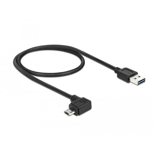 Delock Cable EASY-USB 2.0 Type-A male > EASY-USB 2.0 Type Micro-B male angled left / right 0,5 m black
