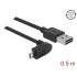 Delock Cable EASY-USB 2.0 Type-A male > EASY-USB 2.0 Type Micro-B male angled up / down 0,5 m black