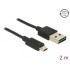 Delock Cable EASY-USB 2.0 Type-A male > EASY-USB 2.0 Type Micro-B male 2 m black