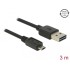 Delock Cable EASY-USB 2.0 Type-A male > EASY-USB 2.0 Type Micro-B male 3 m black