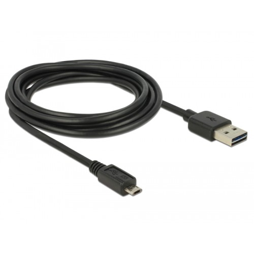 Delock Cable EASY-USB 2.0 Type-A male > EASY-USB 2.0 Type Micro-B male 3 m black