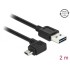 Delock Cable EASY-USB 2.0 Type-A male > EASY-USB 2.0 Type Micro-B male angled left / right 2 m black