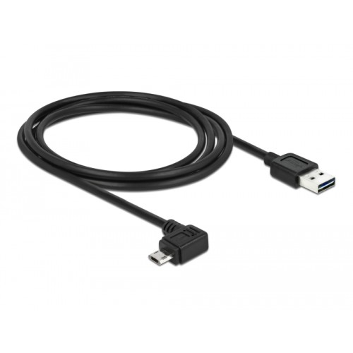 Delock Cable EASY-USB 2.0 Type-A male > EASY-USB 2.0 Type Micro-B male angled left / right 2 m black