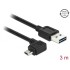 Delock Cable EASY-USB 2.0 Type-A male > EASY-USB 2.0 Type Micro-B male angled left / right 3 m black