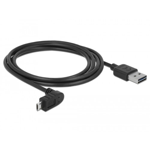Delock Cable EASY-USB 2.0 Type-A male > EASY-USB 2.0 Type Micro-B male angled up / down 2 m black