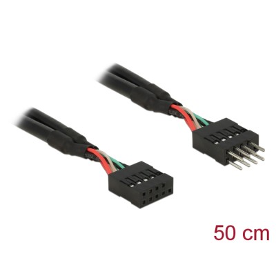 Delock USB 2.0 Pin header Extension Cable 10 pin male / female 50 cm