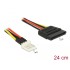 Delock Power Cable SATA 15 pin receptacle > 4 pin floppy male 24 cm