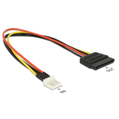 Delock Power Cable SATA 15 pin receptacle > 4 pin floppy male 24 cm 2