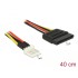 Delock Power Cable SATA 15 pin receptacle > 4 pin floppy male 40 cm