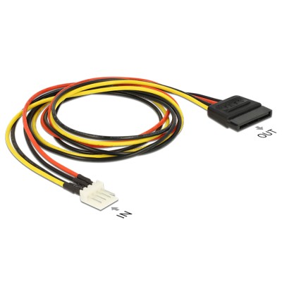 Delock Power Cable SATA 15 pin receptacle > 4 pin floppy male 60 cm 2