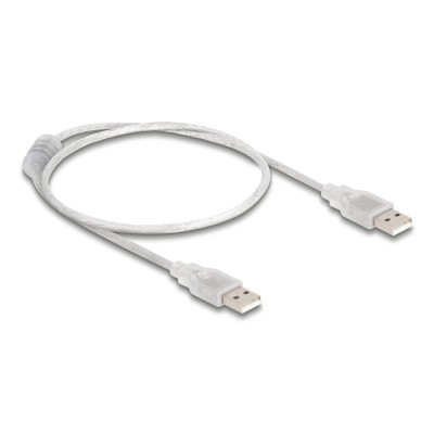 Delock Cable USB 2.0 Type-A male > USB 2.0 Type-A male 0.5 m transparent 2