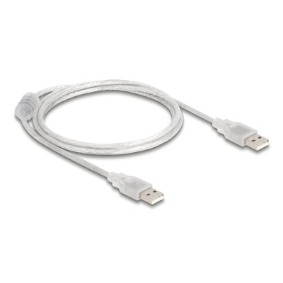 Delock Cable USB 2.0 Type-A male > USB 2.0 Type-A male 1 m transparent 2