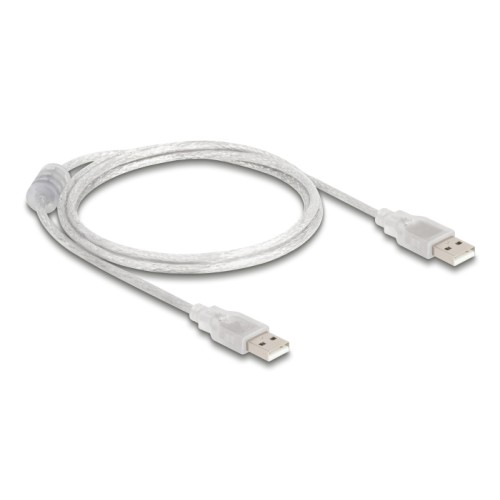 Delock Cable USB 2.0 Type-A male > USB 2.0 Type-A male 1 m transparent