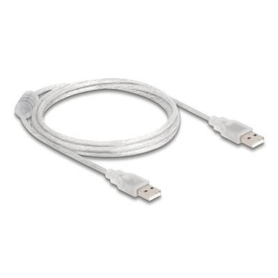 Delock Cable USB 2.0 Type-A male > USB 2.0 Type-A male 1.5 m transparent 2