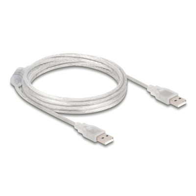 Delock Cable USB 2.0 Type-A male > USB 2.0 Type-A male 3 m transparent 2