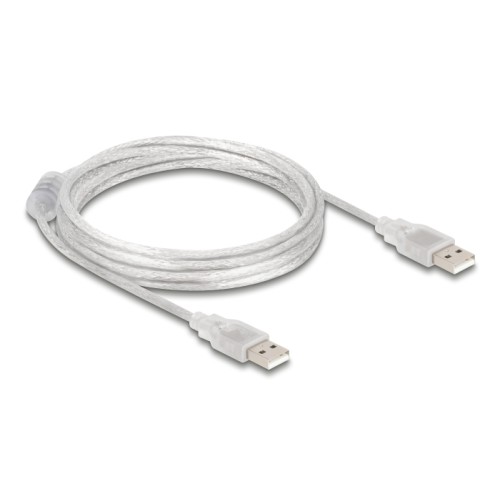 Delock Cable USB 2.0 Type-A male > USB 2.0 Type-A male 3 m transparent