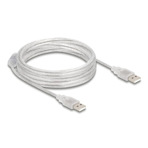Delock Cable USB 2.0 Type-A male > USB 2.0 Type-A male 5 m transparent