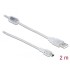 Delock Cable USB 2.0 Type-A male > USB 2.0 Mini-B male 2 m transparent