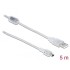Delock Cable USB 2.0 Type-A male > USB 2.0 Mini-B male 5 m transparent