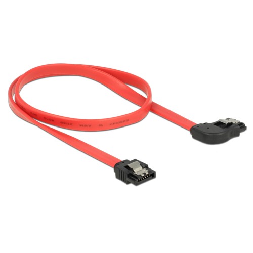 Delock SATA 6 Gb/s Cable straight to right angled 50 cm red