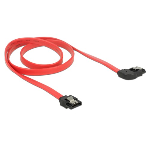 Delock SATA 6 Gb/s Cable straight to right angled 70 cm red