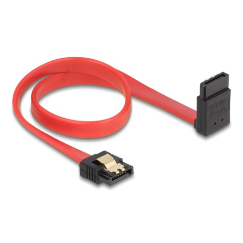 Delock SATA 6 Gb/s Cable straight to upwards angled 30 cm red