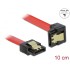 Delock SATA 6 Gb/s Cable straight to downwards angled 10 cm red