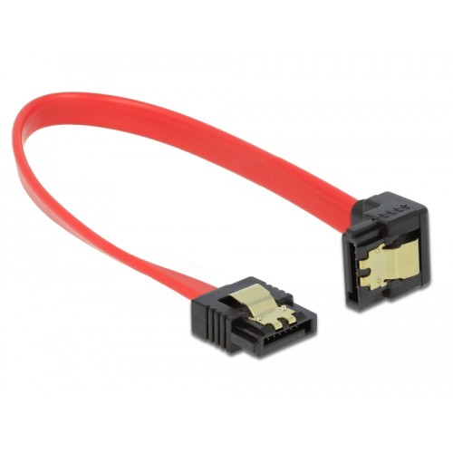 Delock SATA 6 Gb/s Cable straight to downwards angled 20 cm red