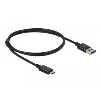 Delock Cable SuperSpeed USB 10 Gbps (USB 3.1 Gen 2) USB Type- C™ male > USB Type-A male 1 m coaxial black Premium 2