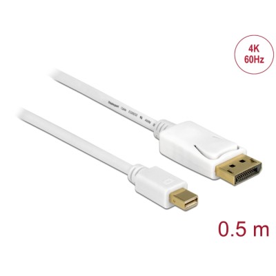 Delock Cable Mini DisplayPort 1.2 male > DisplayPort male 4K 60 Hz 0.5 m